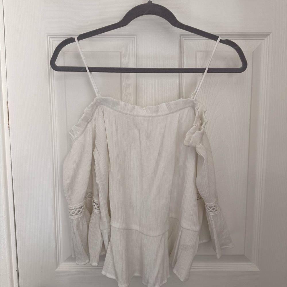 Socialite White Ruffled Off-Shoulder Blouse